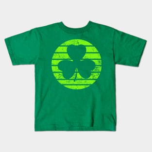 Shamrock Distressed Retro Irish Clover Kids T-Shirt